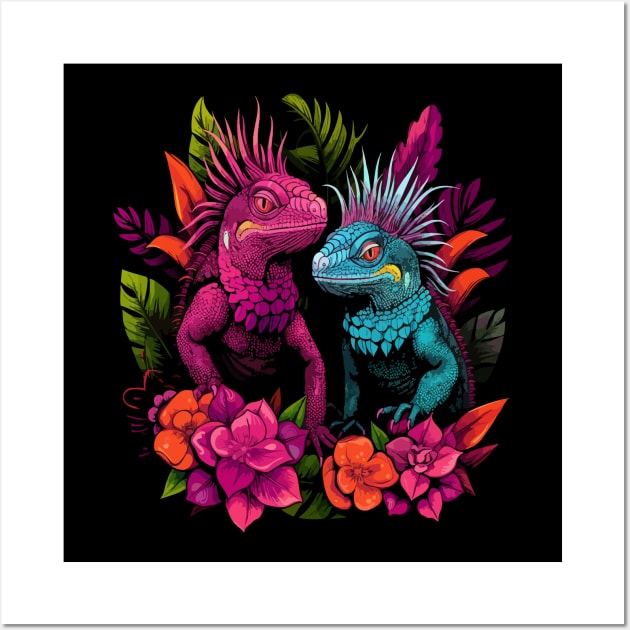 Iguana Couple Valentine Wall Art by JH Mart